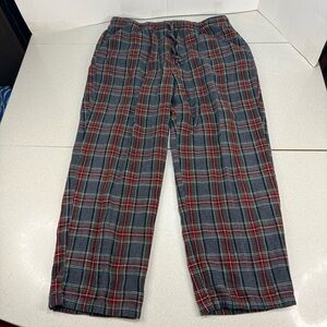 L.L. Bean Men's Plaid Joggers - Gray and Red